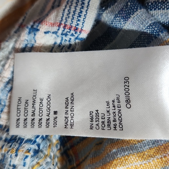 WE THE FREE people MALDIVES crop top XS blue+yellow long sleeve wrap blouse - Picture 5 of 6